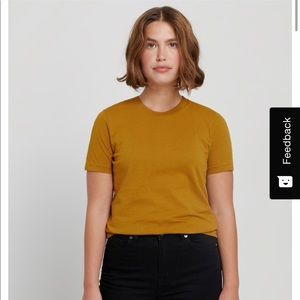Mustard brown Frank and Oak tshirt!